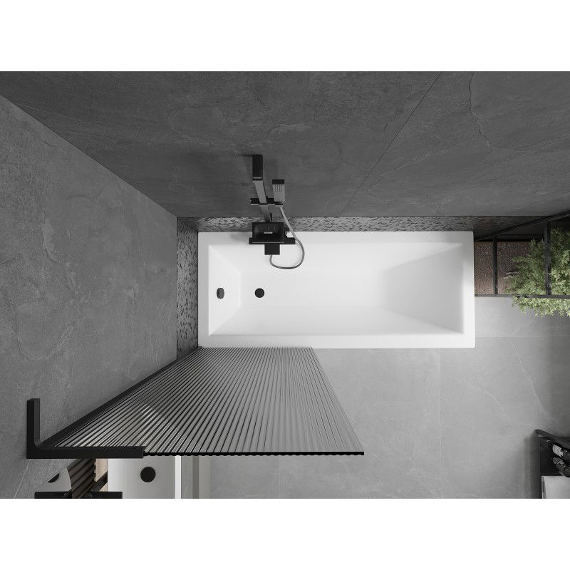 Mexen Next L vonios ekrano 1-durų 70 x 150 cm, dryžiai, juodas - 895-070-000-03-09-70