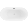 Mexen Luna freestanding bath 160 x 75 cm, white/black, black overflow - 52031607575-70