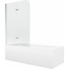 Mexen Vega stačiakampė vonia 180 x 80 cm su apdaila ir 2-jų durų 80 cm ekranu, skaidrus, chromas - 550118080X9008020100