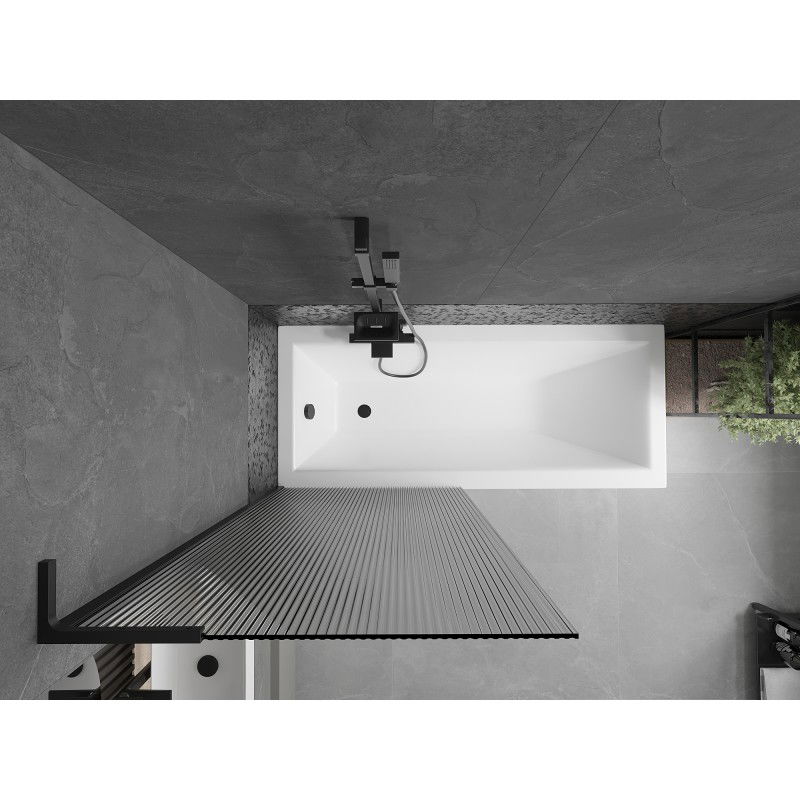 Mexen Next L vonios sienelė 1-duris 80 x 150 cm, juostelės, juodas - 895-080-000-03-09-70