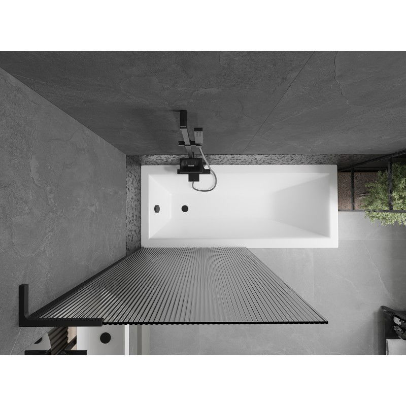 Mexen Next L vonios apsauga vienos dalies, 90 x 150 cm, su grioveliais, juoda - 895-090-000-03-09-70