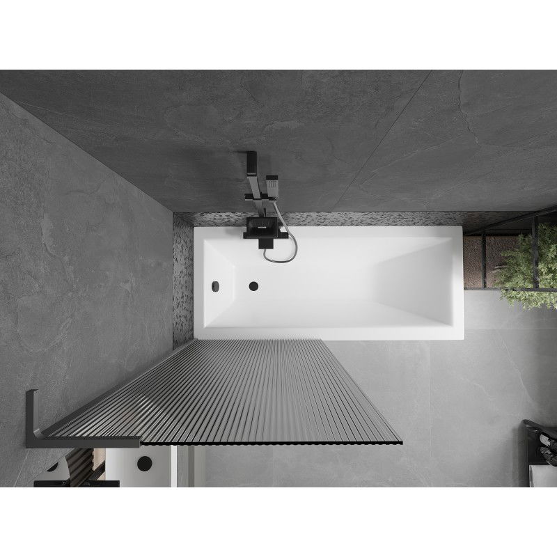 Mexen Next L vonios ekrano 1-duris 80 x 150 cm, dryžiai, gun metal - 895-080-000-03-09-95