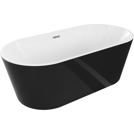 Mexen Luna laisvai pastatoma vonia 170 x 80 cm, balta/juoda, chromuota perliejimo anga - 52031708075-01