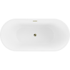Mexen Luna laisvos formos vonia 170 x 80 cm, balta/juoda, auksinė perlaida - 52031708075-50