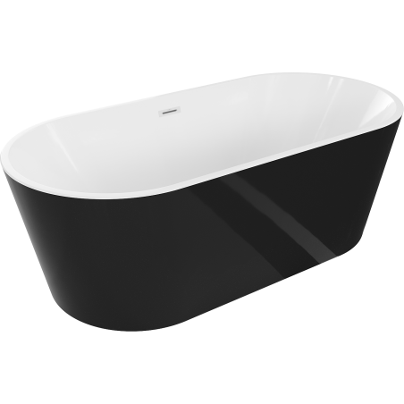 Mexen Luna laisvai pastatoma vonia 180 x 80 cm, balta/juoda, baltas persipylimas - 52031808075-20