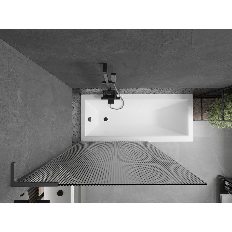 Mexen Next L vonios sienelė, 1-duris, 100 x 150 cm, dryžiai, gun metal - 895-100-000-03-09-95