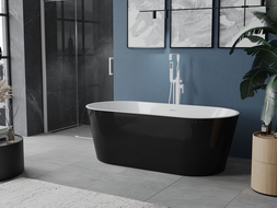 Mexen Luna laisvalaikio vonia 170 x 80 cm, balta/juoda, balta perpildymo anga - 52031708075-20
