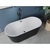 Mexen Luna laisvai stovinti vonia 170 x 80 cm, balta/juoda, juodas perteklius - 52031708075-70