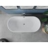 Mexen Luna vonia laisvai stovinti 180 x 80 cm, balta/juoda, chromo perpildymo anga - 52031808075-01