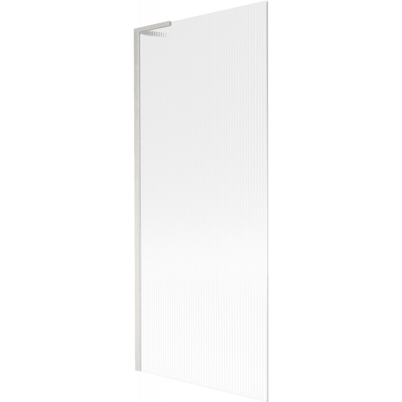 Mexen Next L vonios uždanga 1-jetis 80 x 150 cm, dryžuotas, šlifuotas nikelis - 895-080-000-03-09-97