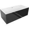 Mexen Nita laisvai pastatoma vonia 170 x 80 cm, balta/juoda, chromuotas perpildymas - 52091708075-01