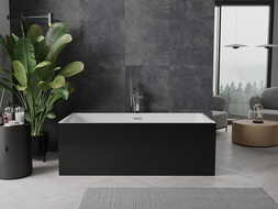 Mexen Nita laisvas 170 x 80 cm, balta/juoda, chromo perpildymo anga - 52091708075-01
