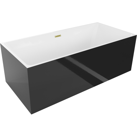 Mexen Nita laisvai pastatoma vonia 170 x 80 cm, balta/juoda, matinis auksinis persipylimas - 52091708075-55