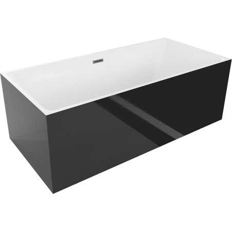 Mexen Nita laisvai stovinti vonia 170 x 80 cm, balta/juoda, persipylimas gun gray šlifuotas - 52091708075-66