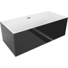 Mexen Nita laisvai stovinti vonia 170 x 80 cm, balta/juoda, persipylimas gun gray šlifuotas - 52091708075-66