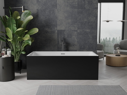 Mexen Nita laisvai pastatoma vonia 170 x 80 cm, balta/juoda, gun gray šveitimas - 52091708075-66