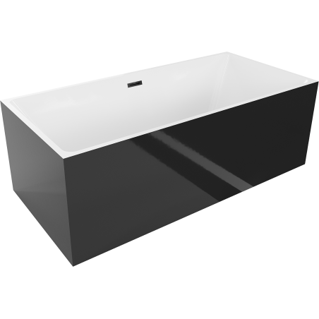 Mexen Nita laisvai pastatoma vonia 170 x 80 cm, balta/juoda, juodas perteklius - 52091708075-70