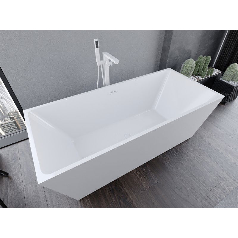 Mexen Lita laisvai stovinti vonia 170 x 75 cm, balta, baltas persipylimas - 52121707500-20