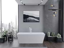 Mexen Lita laisvai stovinti vonia 170 x 75 cm, balta, baltas persipylimas - 52121707500-20