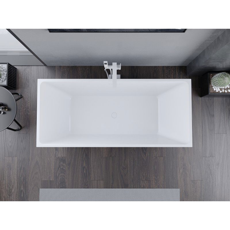 Mexen Lita laisvai stovinti vonia 170 x 75 cm, balta, baltas persipylimas - 52121707500-20