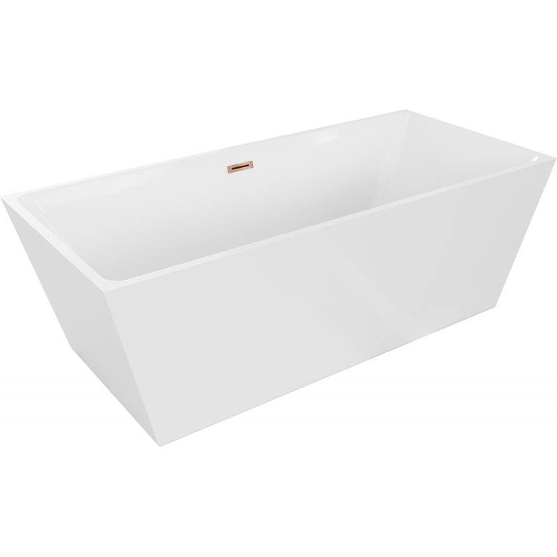 Mexen Lita laisvai stovinti vonia 170 x 75 cm, balta, perpildymo rožinis auksas - 52121707500-60