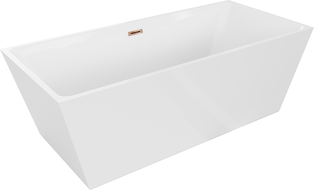 Mexen Lita laisvai stovinti vonia 170 x 75 cm, balta, perpildymo rožinis auksas - 52121707500-60