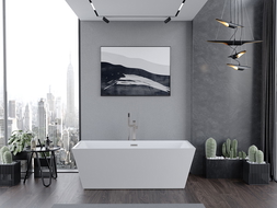 Mexen Lita laisvai stovinti vonia 170 x 75 cm, balta, nikelio šepetys - 52121707500-97