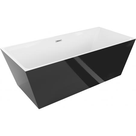 Mexen Lita laisvai stovinti vonia 170 x 75 cm, balta/juoda, chromuotas persipylimas - 52121707575-01