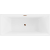 Mexen Lita laisvai pastatoma vonia 170 x 75 cm, balta/juoda, perpylimas rožinis auksas - 52121707575-60