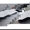 Mexen Lita laisvai pastatoma vonia 170 x 75 cm, balta/juoda, perpylimas rožinis auksas - 52121707575-60