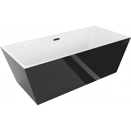 Mexen Lita laisvai pastatoma vonia 170 x 75 cm, balta/juoda, juodas perlietinis - 52121707575-70