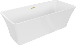 Mexen Tonia laisvai pastatoma vonia 170 x 75 cm, balta, šepetėliu valomas auksinis perpylimas - 52171707500-55