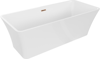 Mexen Tonia laisvai pastatoma vonia 170 x 75 cm, balta, rožinio aukso perpildymo anga - 52171707500-60