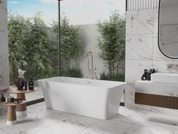 Mexen Tonia laisvai stovinti vonia 170 x 75 cm, balta, šepečiu nikelio - 52171707500-97