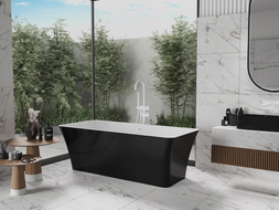 Mexen Tonia laisvai stovinti vonia 170 x 75 cm, balta/juoda, baltas išsiliejimas - 52171707575-20