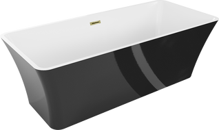 Mexen Tonia laisvai pastatoma vonia 170 x 75 cm, balta/juoda, auksinė perpildymo anga - 52171707575-50