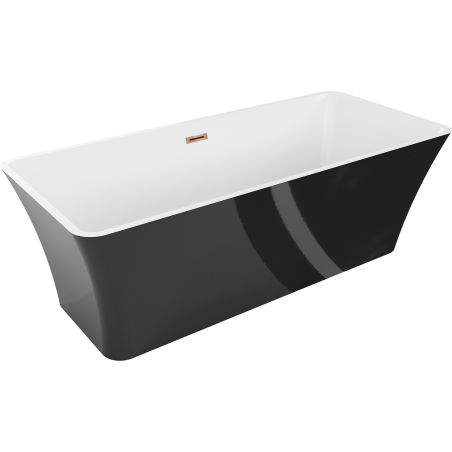 Mexen Tonia laisvai pastatoma vonia 170 x 75 cm, balta/juoda, perteklinis rožinis auksas - 52171707575-60