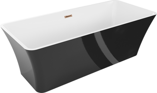 Mexen Tonia laisvai pastatoma vonia 170 x 75 cm, balta/juoda, perteklinis rožinis auksas - 52171707575-60
