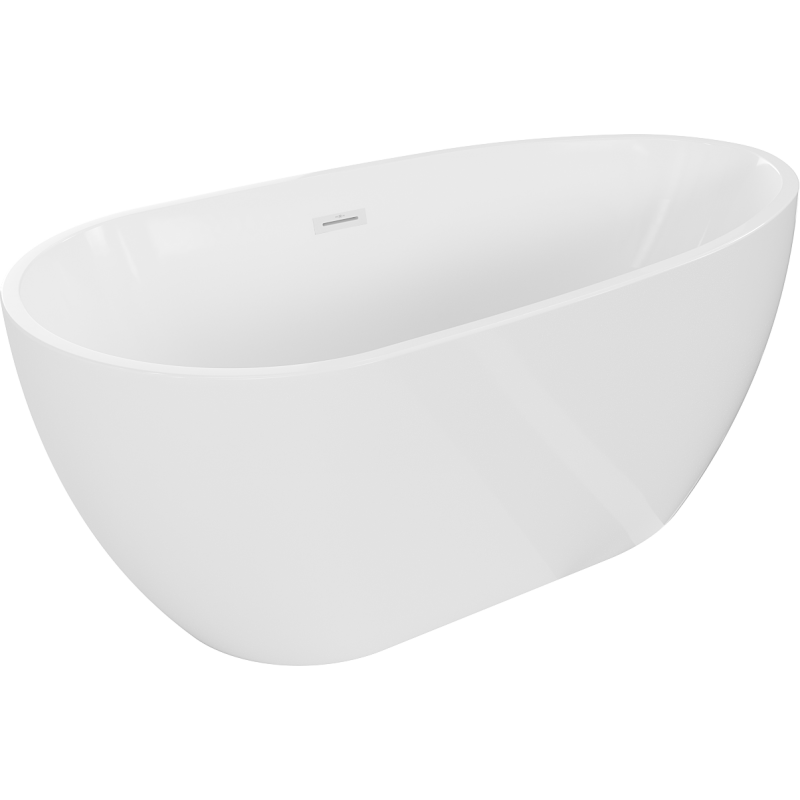 Mexen Eos laisvai pastatoma vonia 150 x 75 cm, balta, baltas perpylimo anga - 52471507500-20
