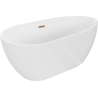 Mexen Eos laisvai pastatoma vonia 150 x 75 cm, balta, perpylimas rožinis auksas - 52471507500-60
