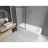 Mexen Vega stačiakampė vonia 180 x 80 cm su apdaila ir vieno sparno 80 cm paravanu, juodas raštas fix - 550118080X9308007070