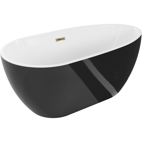 Mexen Eos laisvai pastatoma vonia 170 x 75 cm, balta/juoda, auksinis perpylimas - 52471707575-50