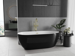 Mexen Eos vonia laisvai stovinti 170 x 75 cm, balta/juoda, auksinė perpildymo anga - 52471707575-50