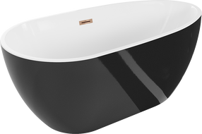 Mexen Eos laisvai pastatoma vonia 170 x 75 cm, balta/juoda, perteklinis rožinis auksas - 52471707575-60