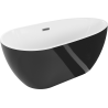 Mexen Eos laisvai pastatoma vonia 150 x 75 cm, balta/juoda, perpildymas gun gray šlifuotas - 52471507575-66