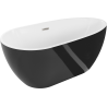 Mexen Eos laisvai pastatoma vonia 170 x 75 cm, balta/juoda, pervadinimas nikeliu šlifuotas - 52471707575-97