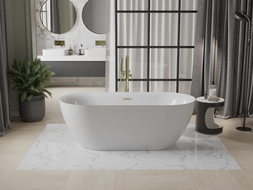 Mexen Roxy laisvai pastatoma vonia 170 x 80 cm, balta, persipylimas auksinis - 51201708000-50