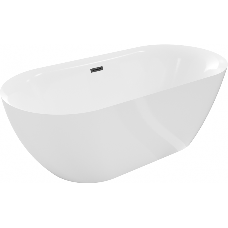 Mexen Roxy laisvai pastatoma vonia 170 x 80 cm, balta, juodas persipylimas - 51201708000-70