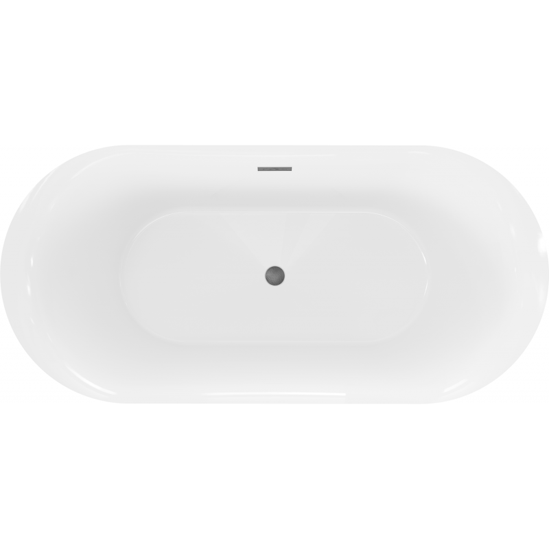 Mexen Roxy laisvai pastatoma vonia 170 x 80 cm, balta/juoda, gun gray šlifuota perpylimui - 51201708075-66
