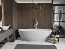 Mexen Bilbao laisvai statoma vonia 180 x 90 cm, balta, baltas perpylimas - 51311809000-20